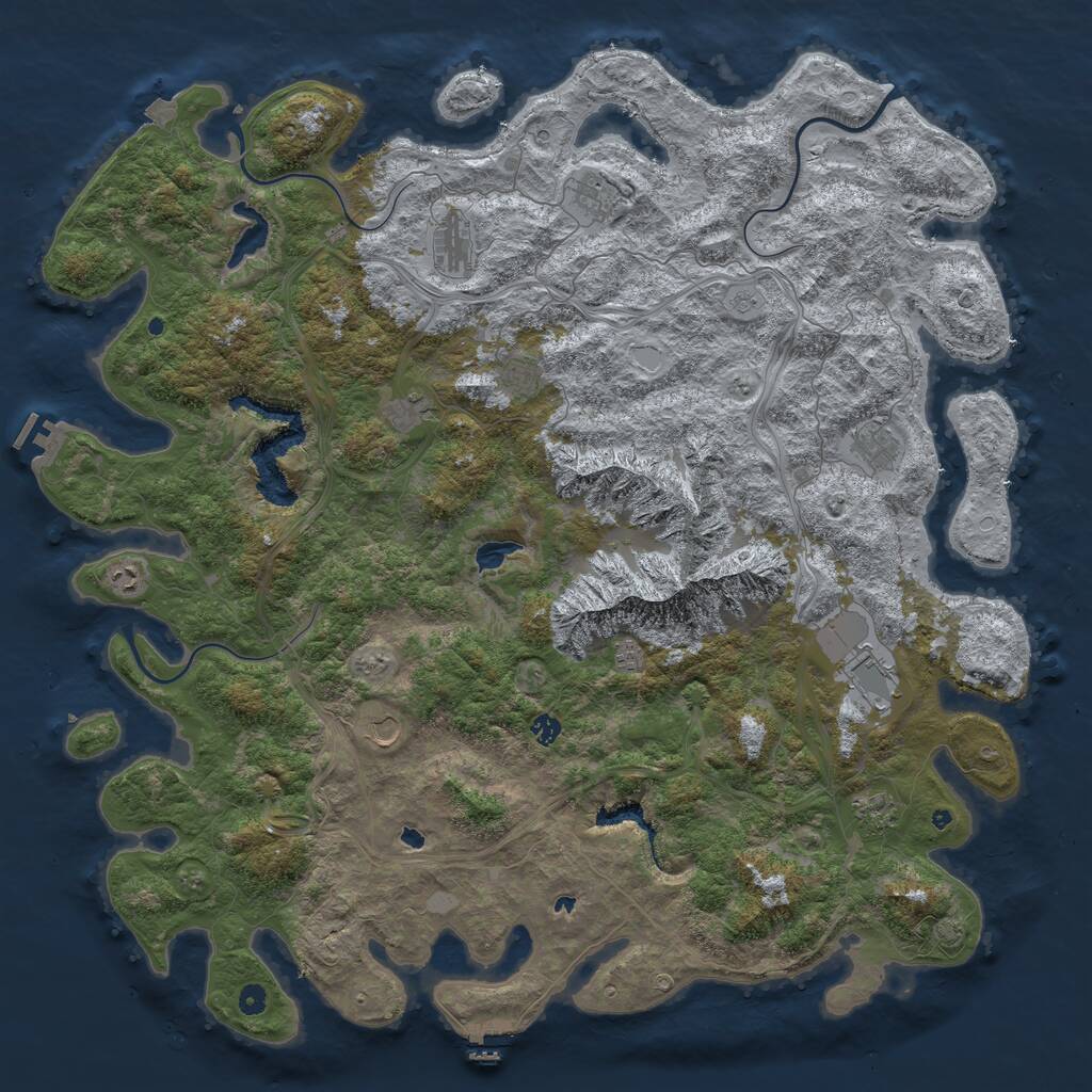Rust Map: Procedural Map, Size: 5500, Seed: 1234567788, 17 Monuments