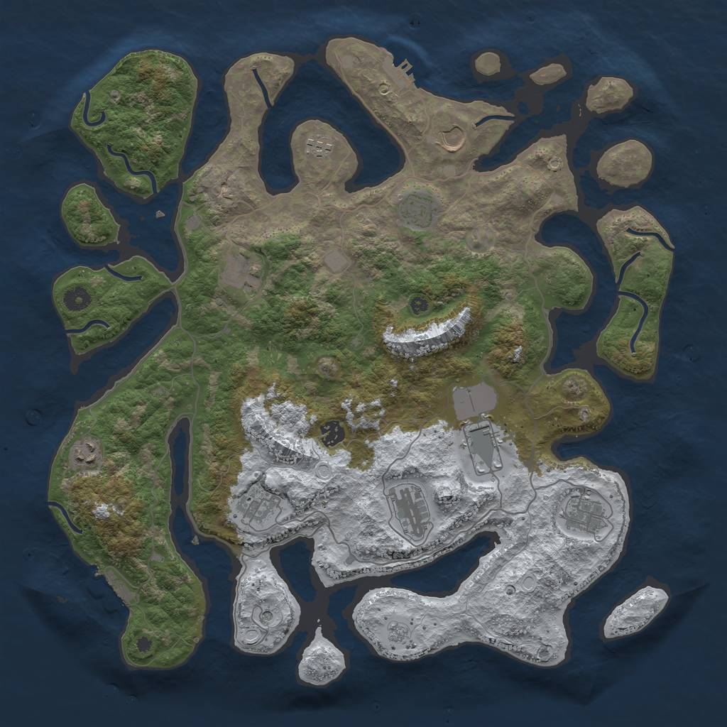 Rust Map: Procedural Map, Size: 4300, Seed: 50000, 19 Monuments