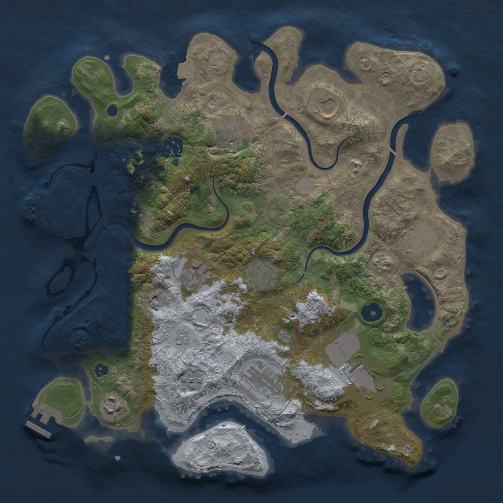 Rust Map: Procedural Map, Size: 3750, Seed: 859496563, 16 Monuments