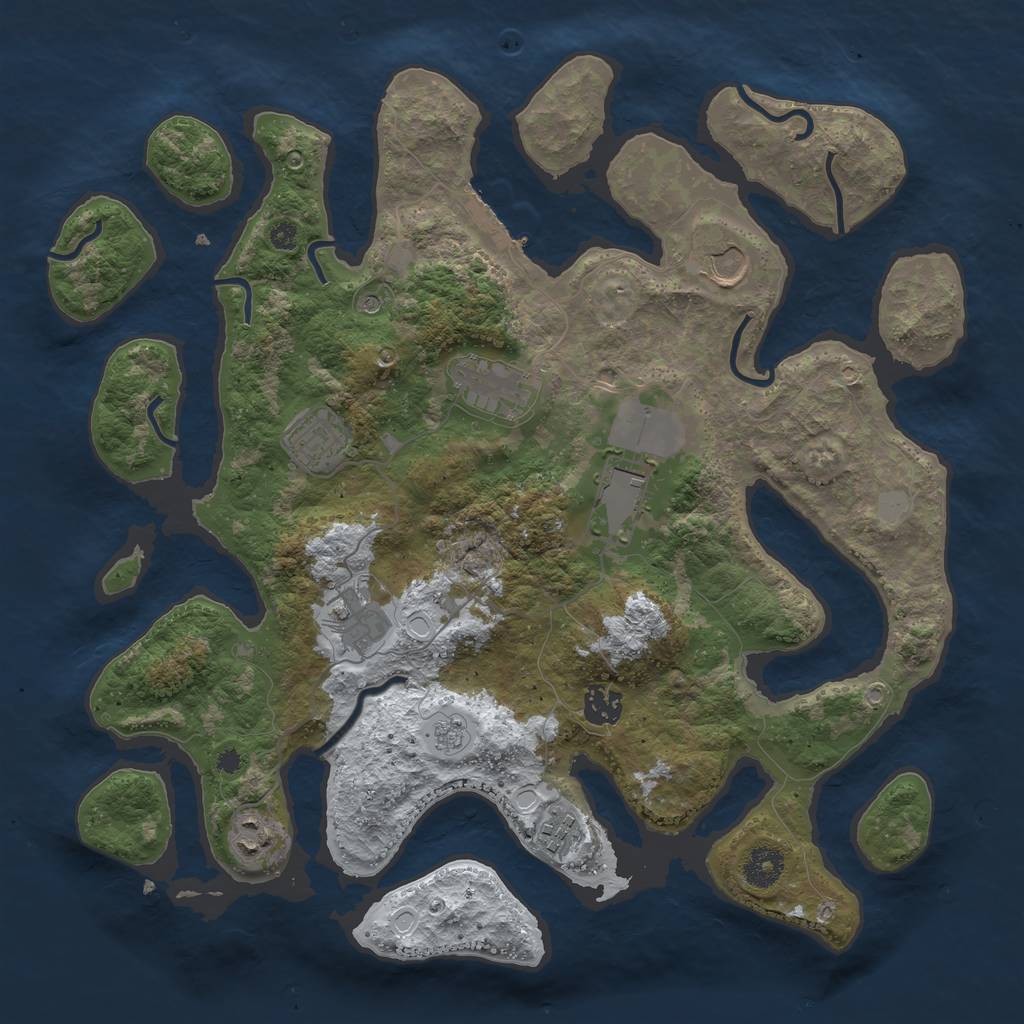 Rust Map: Procedural Map, Size: 3750, Seed: 859496563, 16 Monuments