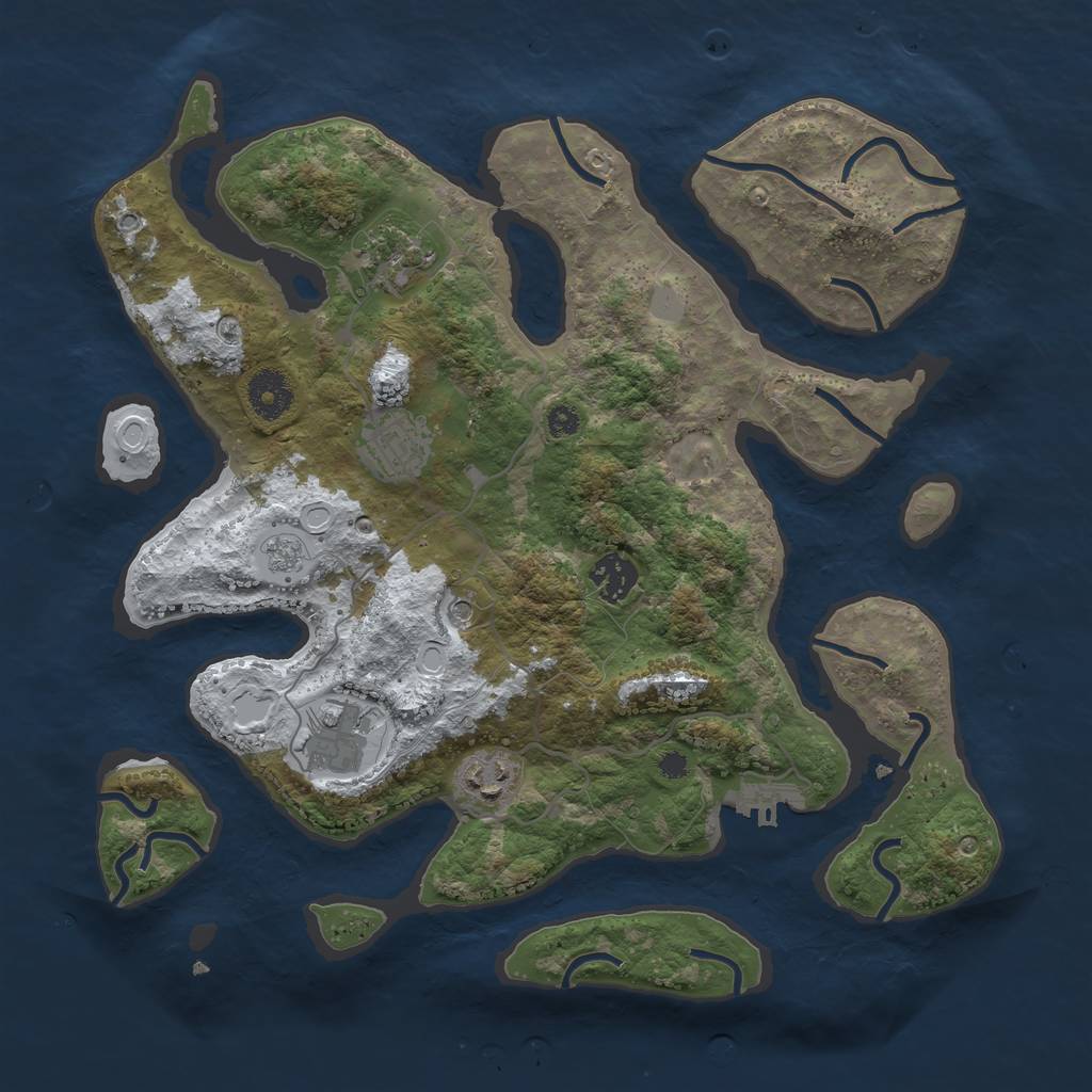 Rust Map: Procedural Map, Size: 3500, Seed: 21009, 13 Monuments