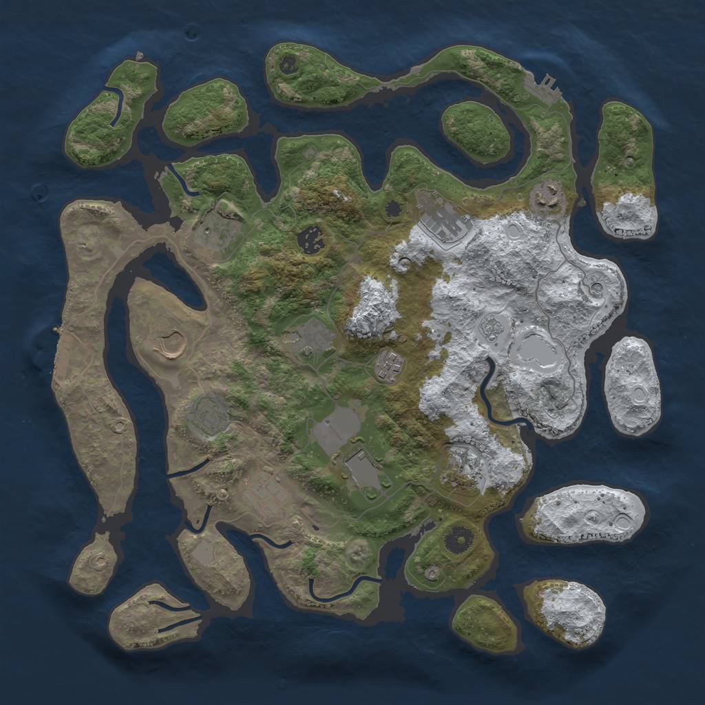 Rust Map: Procedural Map, Size: 3850, Seed: 1471748755, 20 Monuments