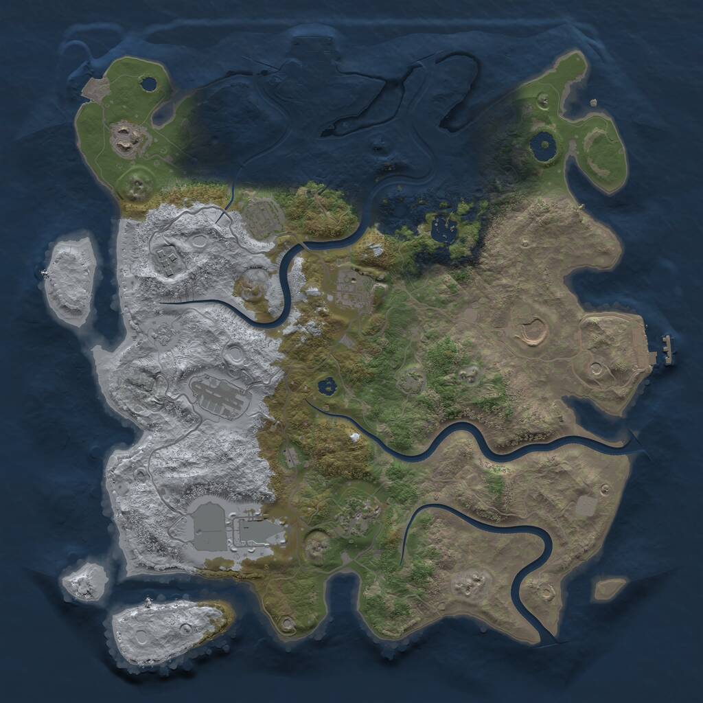 Rust Map: Procedural Map, Size: 3850, Seed: 1495928515, 15 Monuments
