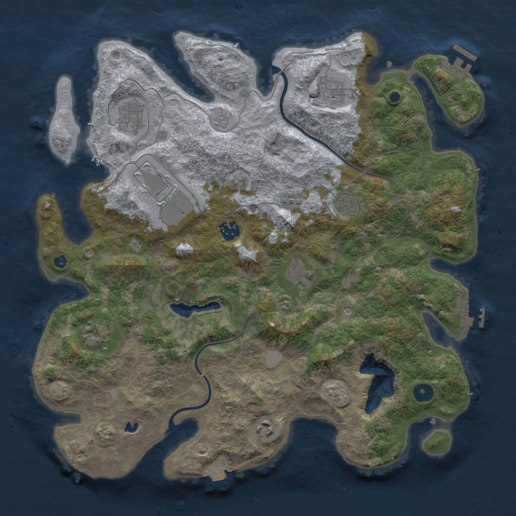 Rust Map: Procedural Map, Size: 4000, Seed: 2097100, 15 Monuments