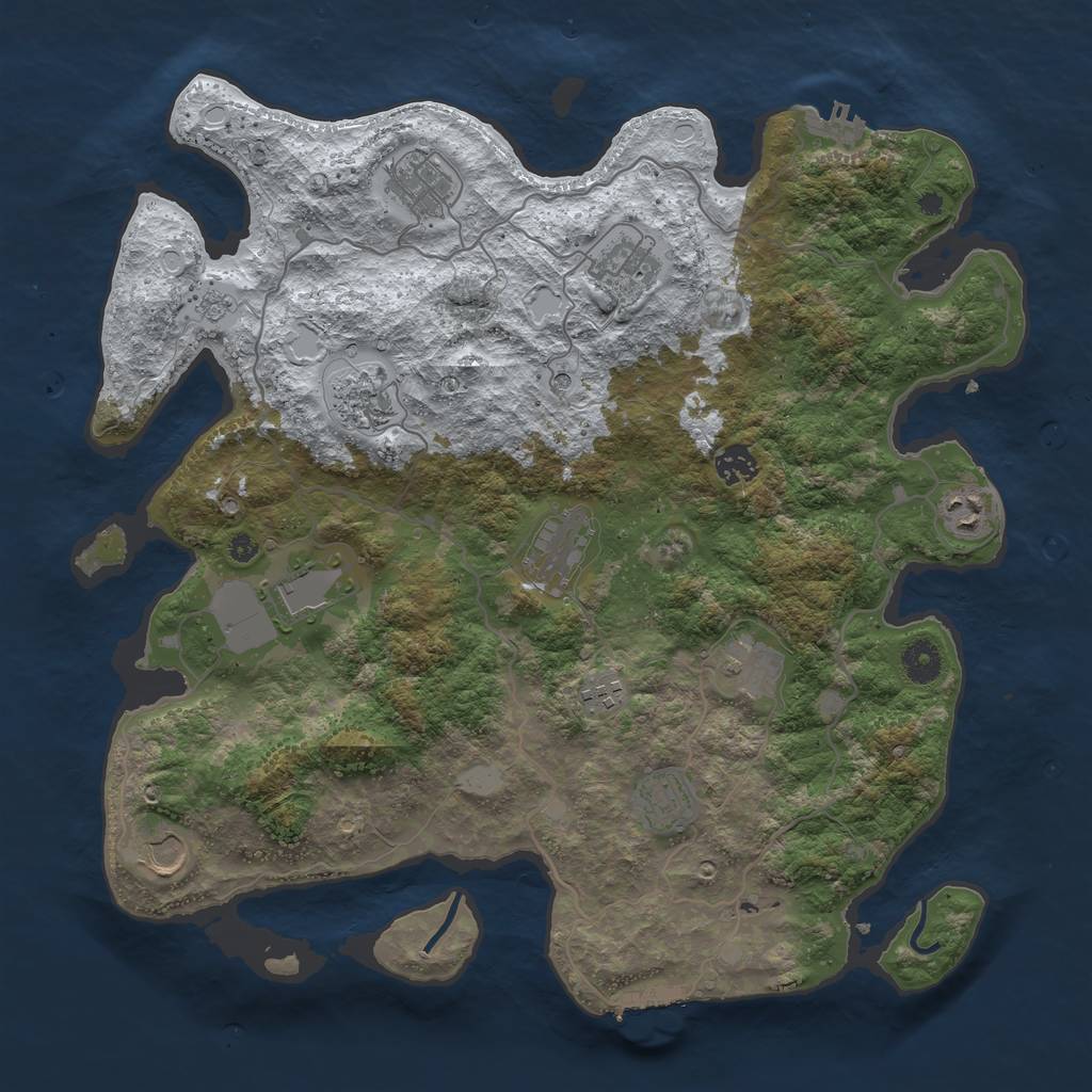 Rust Map: Procedural Map, Size: 4000, Seed: 8745, 20 Monuments