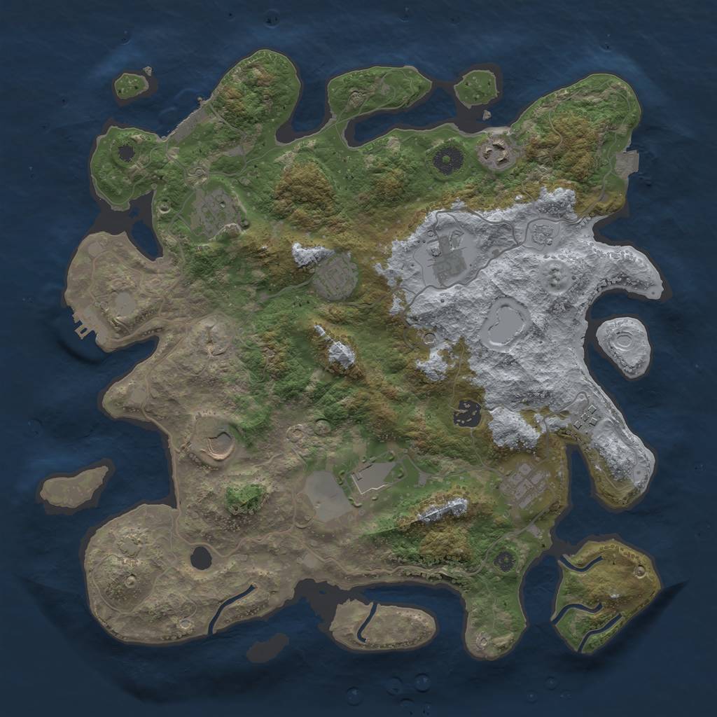 Rust Map: Procedural Map, Size: 3800, Seed: 1337, 17 Monuments