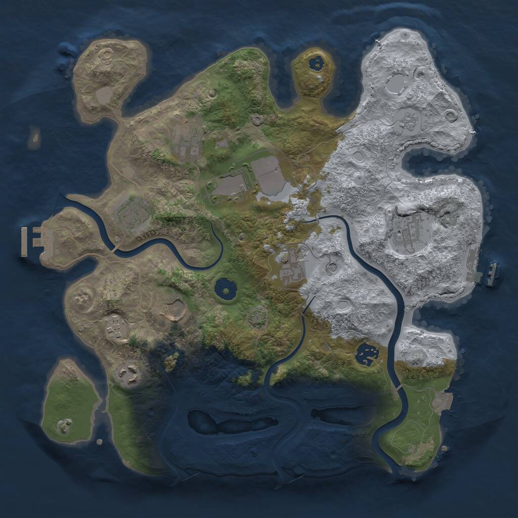 Rust Map: Procedural Map, Size: 3500, Seed: 6175051, 15 Monuments