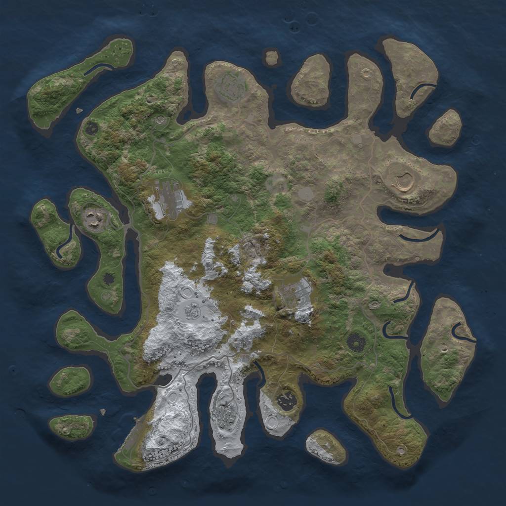 Rust Map: Procedural Map, Size: 4000, Seed: 463711, 15 Monuments