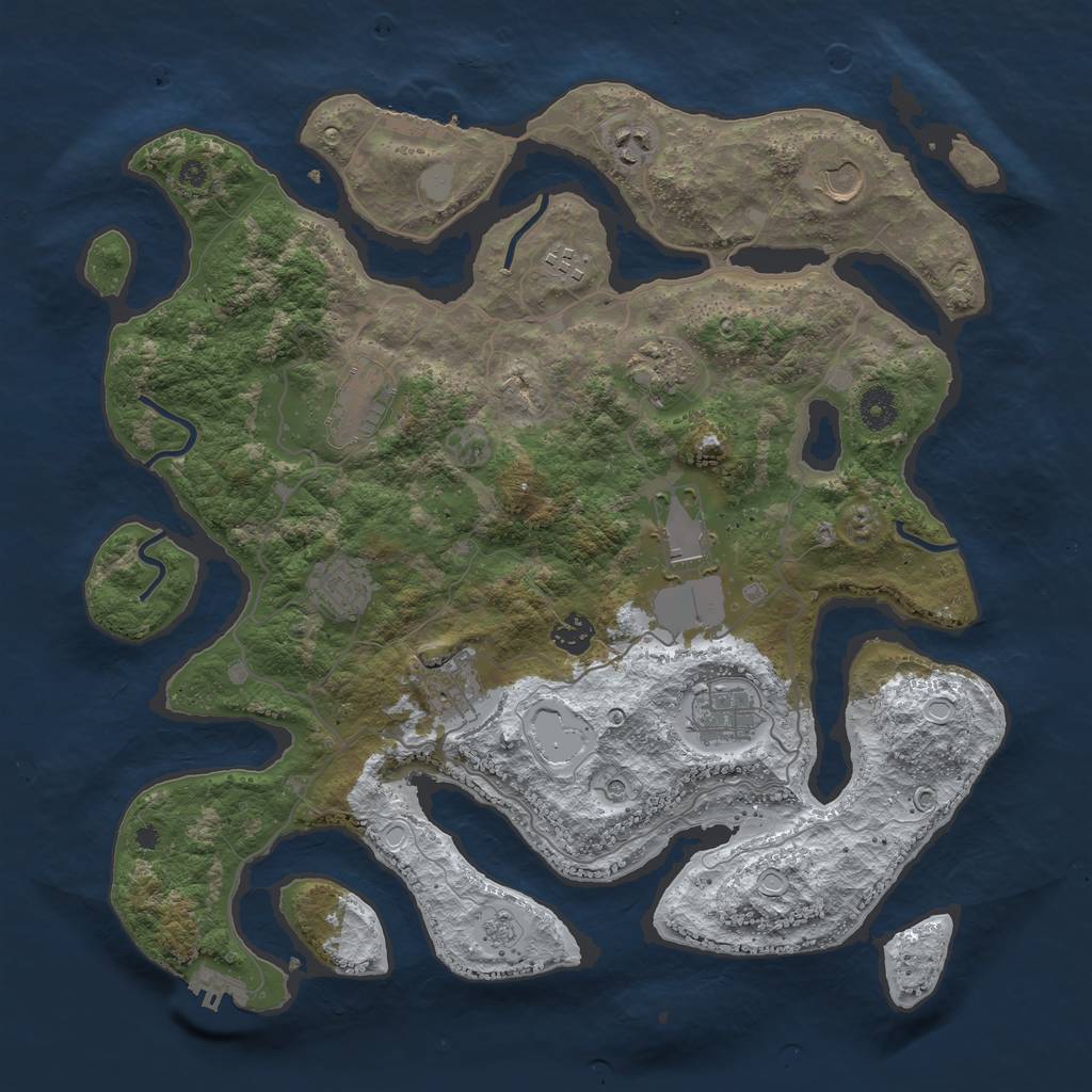 Rust Map: Procedural Map, Size: 4000, Seed: 77, 19 Monuments