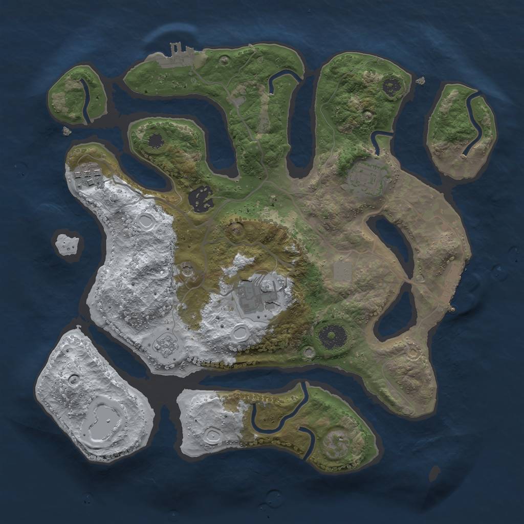 Rust Map: Procedural Map, Size: 3000, Seed: 268612, 13 Monuments
