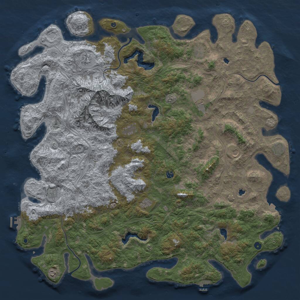 Rust Map: Procedural Map, Size: 6000, Seed: 17361215, 17 Monuments