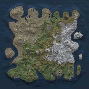 Thumbnail Rust Map: Procedural Map, Size: 3700, Seed: 1837598595, 18 Monuments