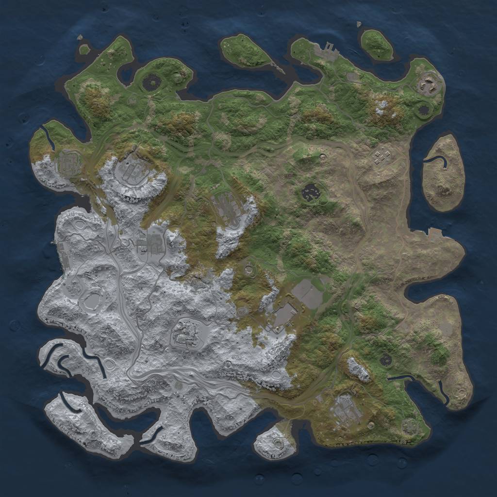 Rust Map: Procedural Map, Size: 4250, Seed: 110111, 18 Monuments