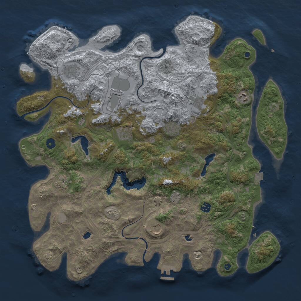 Rust Map: Procedural Map, Size: 4500, Seed: 241110758, 15 Monuments