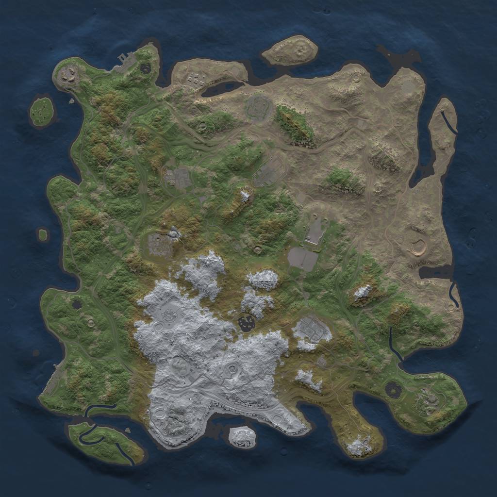 Rust Map: Procedural Map, Size: 4500, Seed: 5899490, 20 Monuments