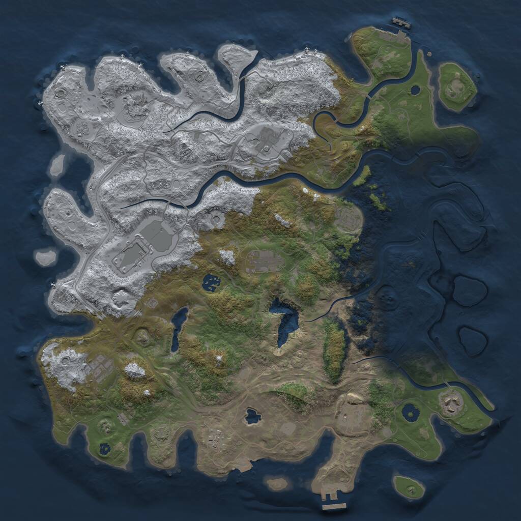 Rust Map: Procedural Map, Size: 4425, Seed: 465063288, 16 Monuments