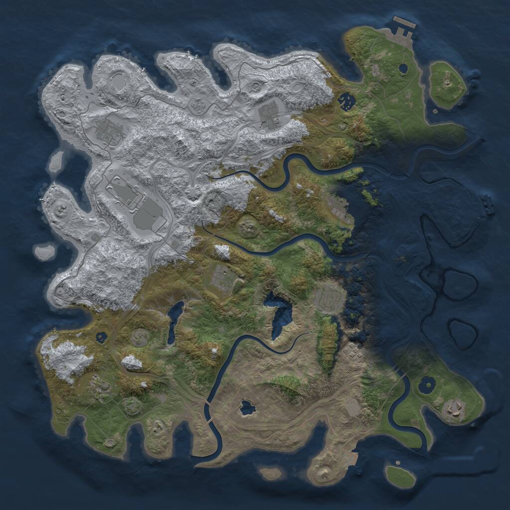 Rust Map: Procedural Map, Size: 4425, Seed: 465063288, 16 Monuments
