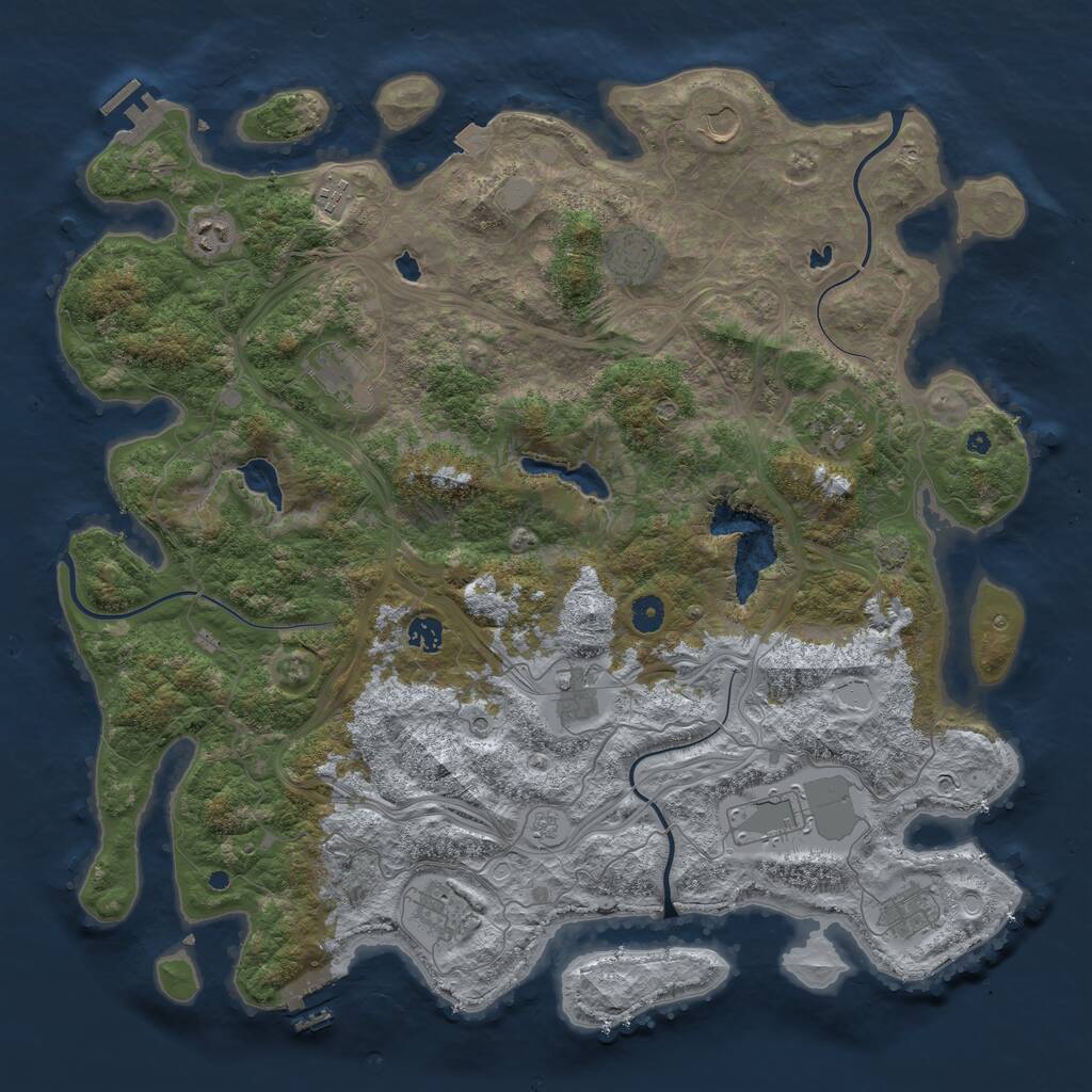 Rust Map: Procedural Map, Size: 4600, Seed: 121738889, 17 Monuments