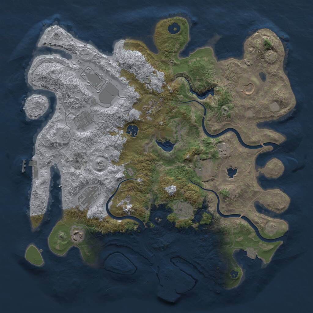Rust Map: Procedural Map, Size: 4000, Seed: 4637432, 16 Monuments