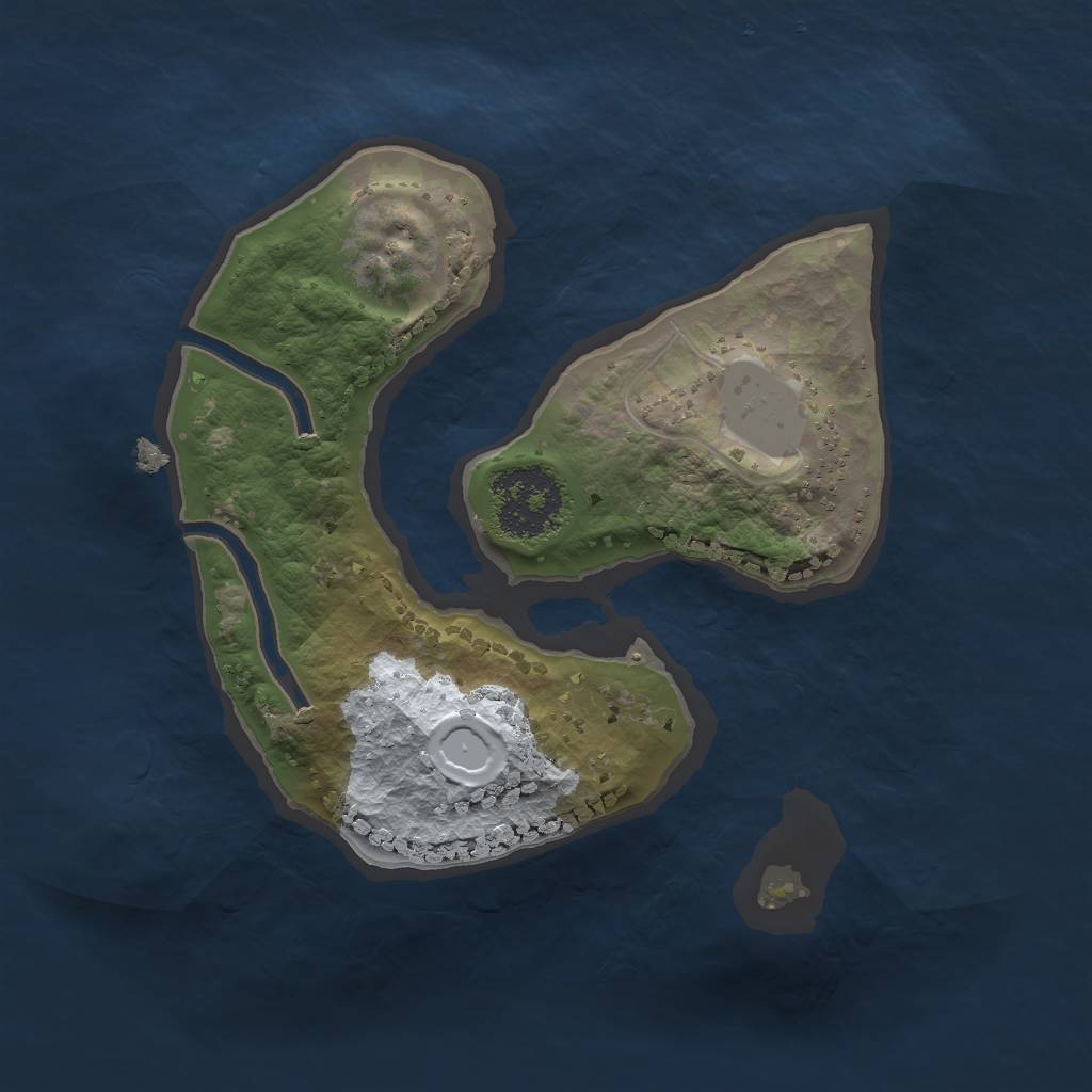 Rust Map: Procedural Map, Size: 1600, Seed: 2543, 4 Monuments