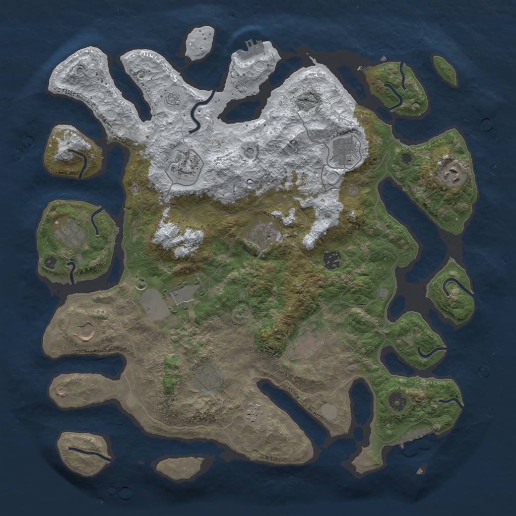 Rust Map: Procedural Map, Size: 4250, Seed: 1730010437, 20 Monuments