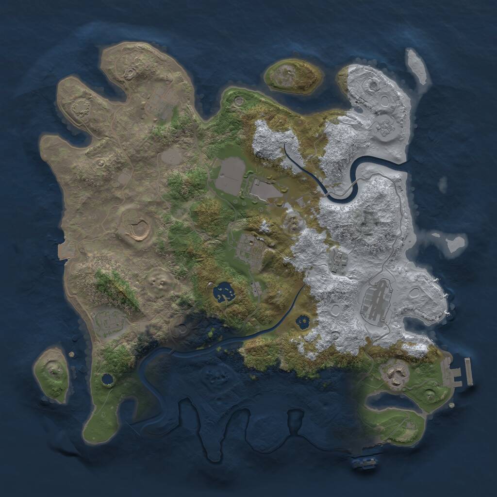 Rust Map: Procedural Map, Size: 3600, Seed: 662825489, 15 Monuments