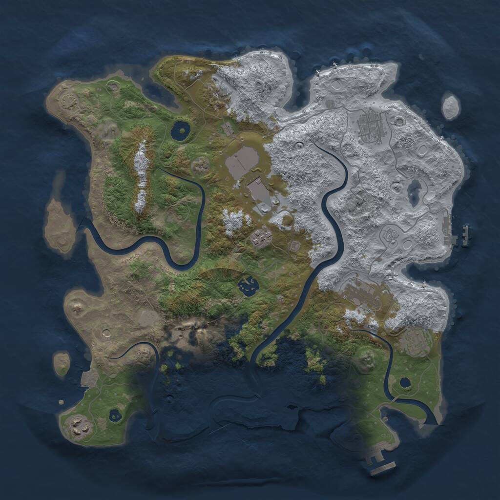 Rust Map: Procedural Map, Size: 3850, Seed: 449613710, 15 Monuments