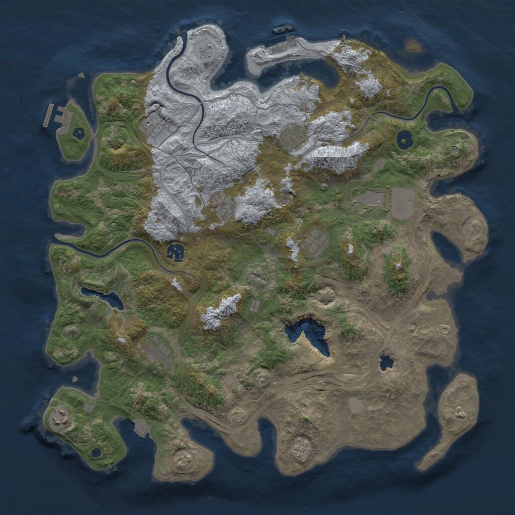Rust Map: Procedural Map, Size: 4300, Seed: 475689745, 15 Monuments
