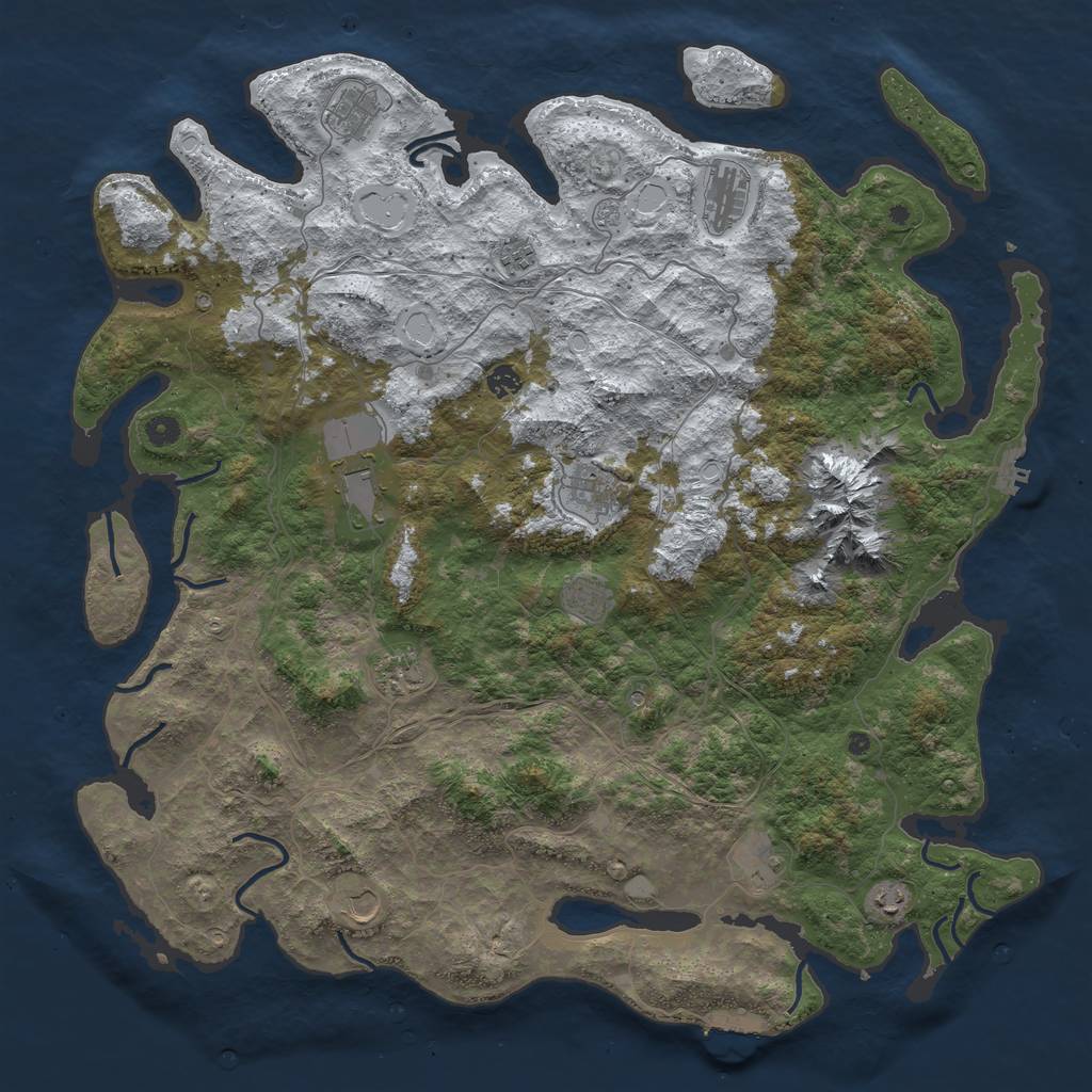 Rust Map: Procedural Map, Size: 5000, Seed: 611923760, 20 Monuments