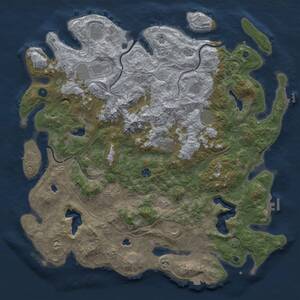 Thumbnail Rust Map: Procedural Map, Size: 5000, Seed: 611923760, 16 Monuments