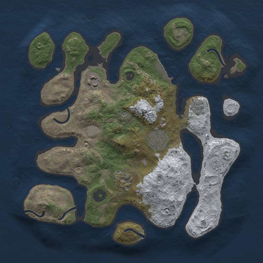 Rust Map: Procedural Map, Size: 3000, Seed: 13792, 12 Monuments