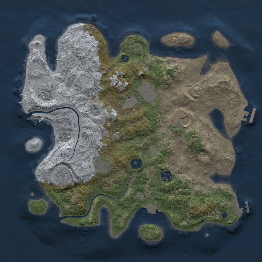 Rust Map: Procedural Map, Size: 3500, Seed: 6497451, 13 Monuments