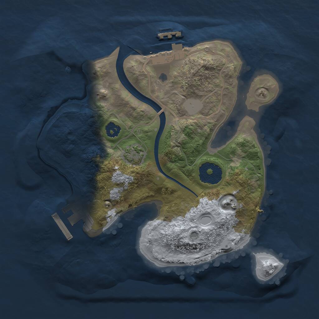 Rust Map: Procedural Map, Size: 2132, Seed: 1489761254, 4 Monuments