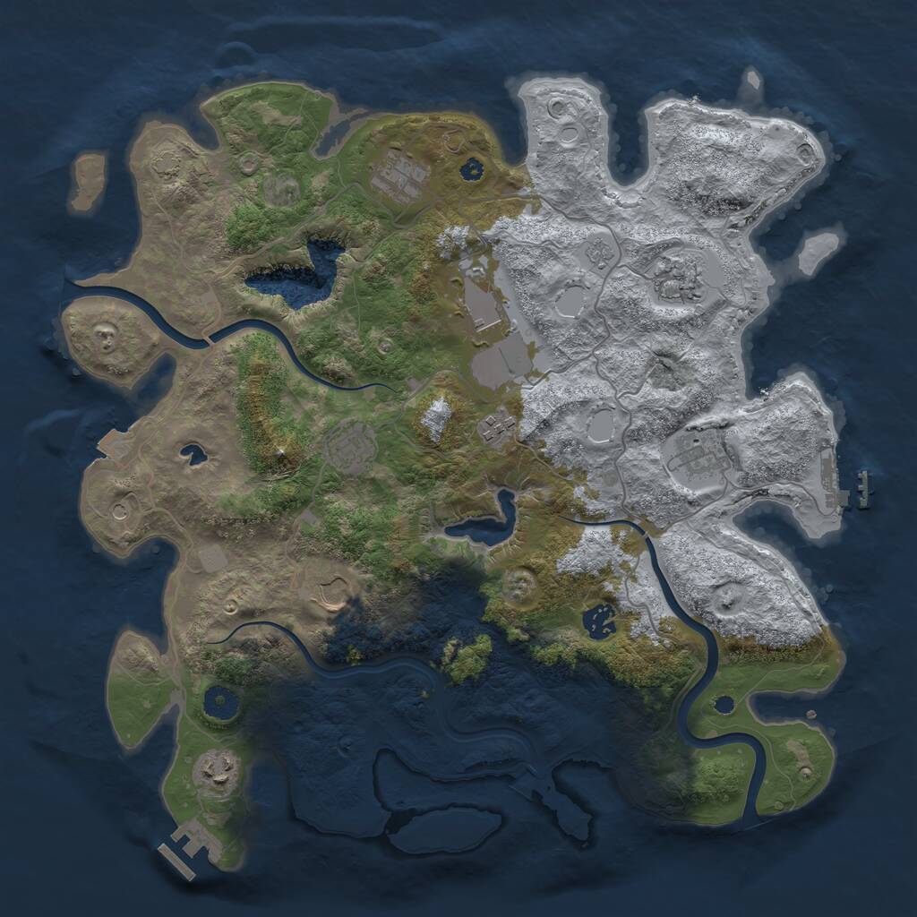 Rust Map: Procedural Map, Size: 4000, Seed: 2304, 15 Monuments