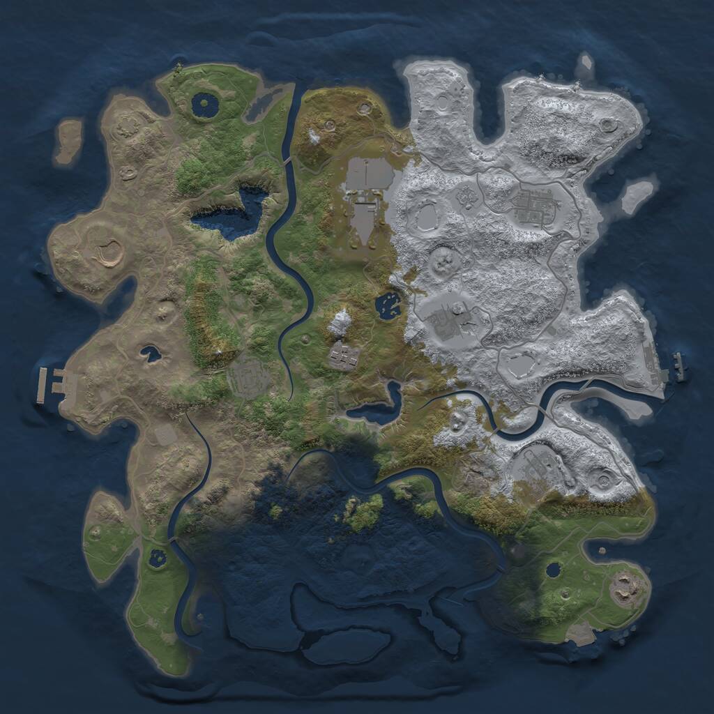 Rust Map: Procedural Map, Size: 4000, Seed: 2304, 15 Monuments