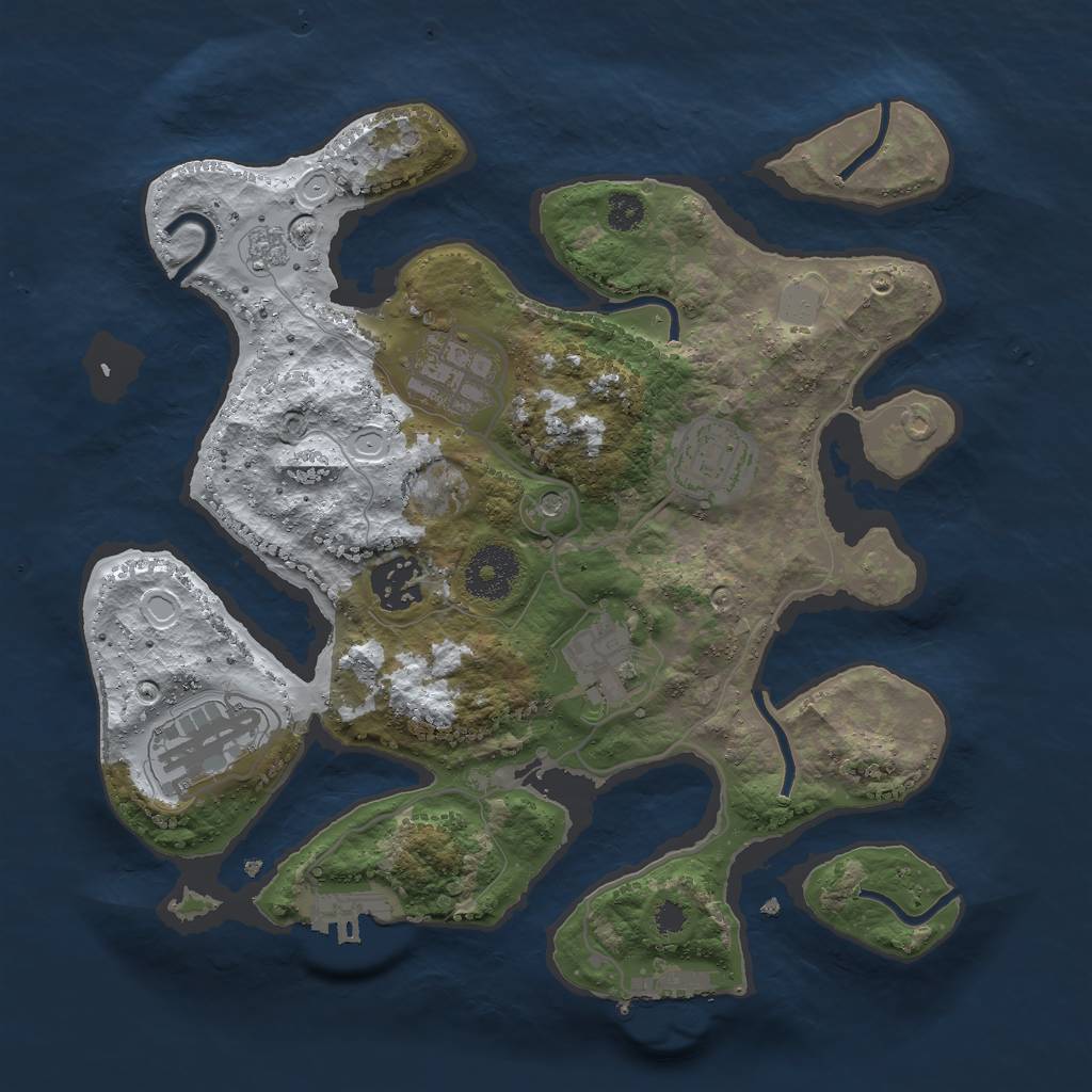 Rust Map: Procedural Map, Size: 3000, Seed: 974814, 14 Monuments