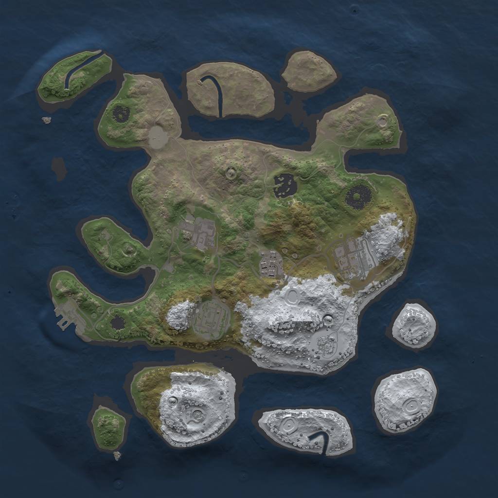 Rust Map: Procedural Map, Size: 3000, Seed: 311017, 13 Monuments