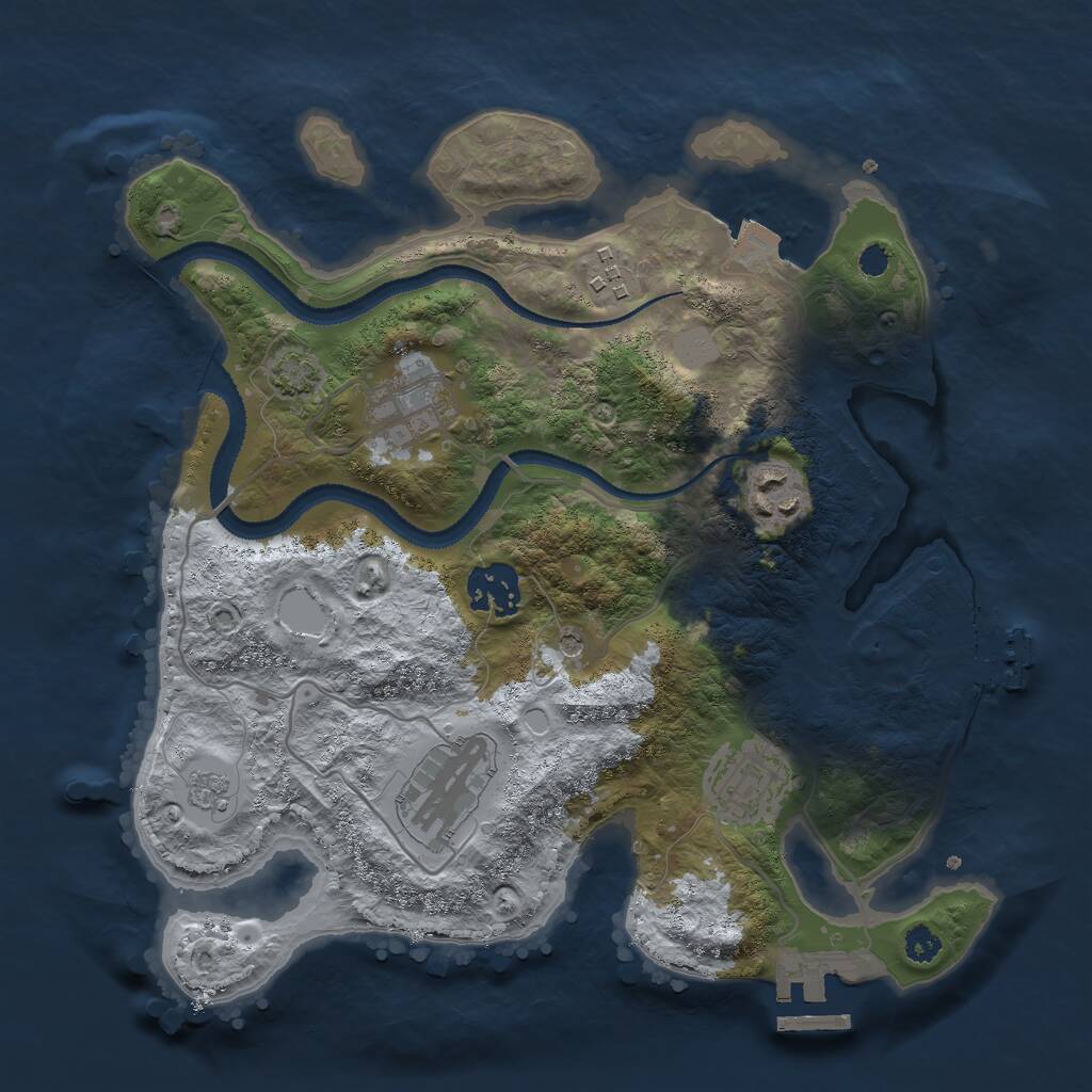 Rust Map: Procedural Map, Size: 3000, Seed: 303020134, 12 Monuments