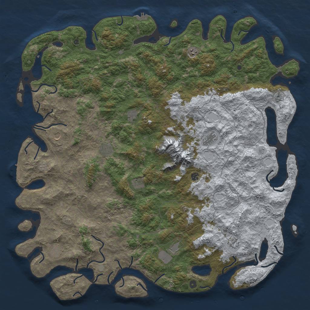 Rust Map: Procedural Map, Size: 6000, Seed: 30820090, 20 Monuments