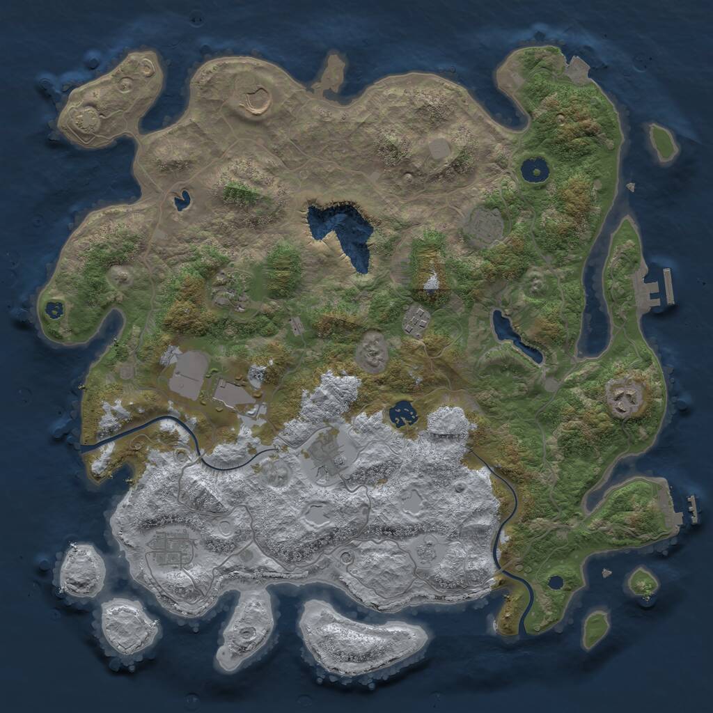 Rust Map: Procedural Map, Size: 4000, Seed: 544511704, 15 Monuments