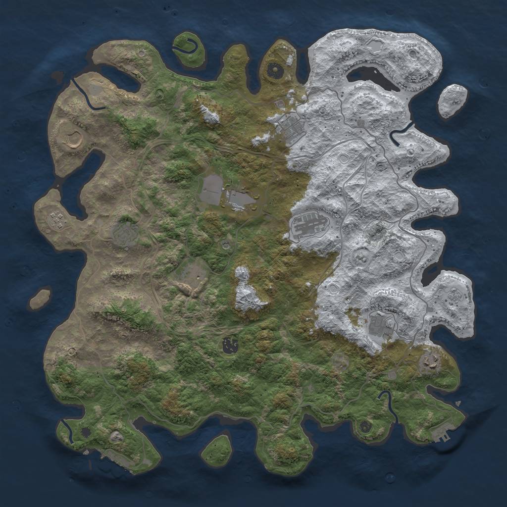 Rust Map: Procedural Map, Size: 4500, Seed: 579050821, 19 Monuments