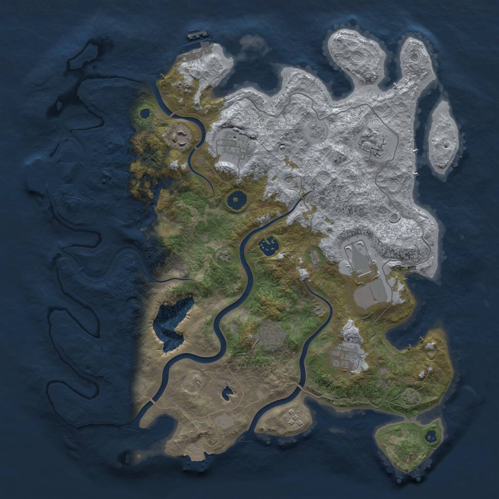 Rust Map: Procedural Map, Size: 4000, Seed: 268071308, 14 Monuments