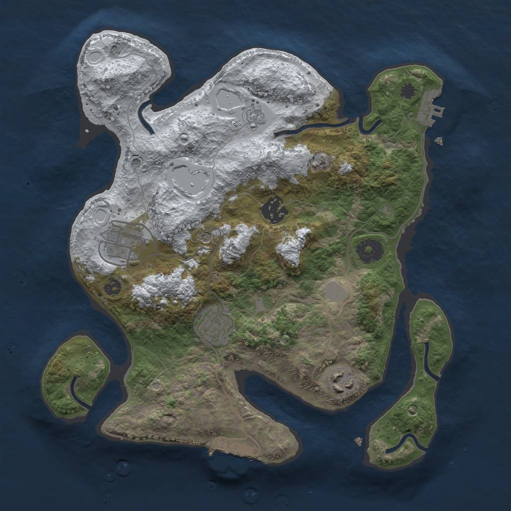 Rust Map: Procedural Map, Size: 3000, Seed: 458121233, 13 Monuments