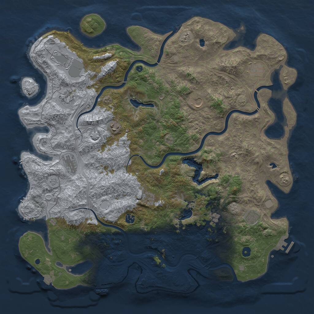 Rust Map: Procedural Map, Size: 4900, Seed: 8763914, 17 Monuments