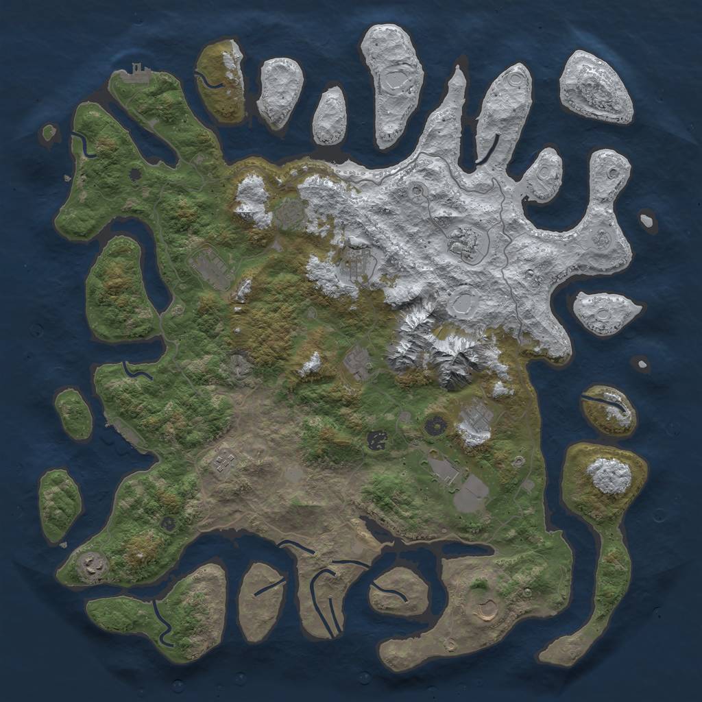 Rust Map: Procedural Map, Size: 5000, Seed: 218300693, 20 Monuments