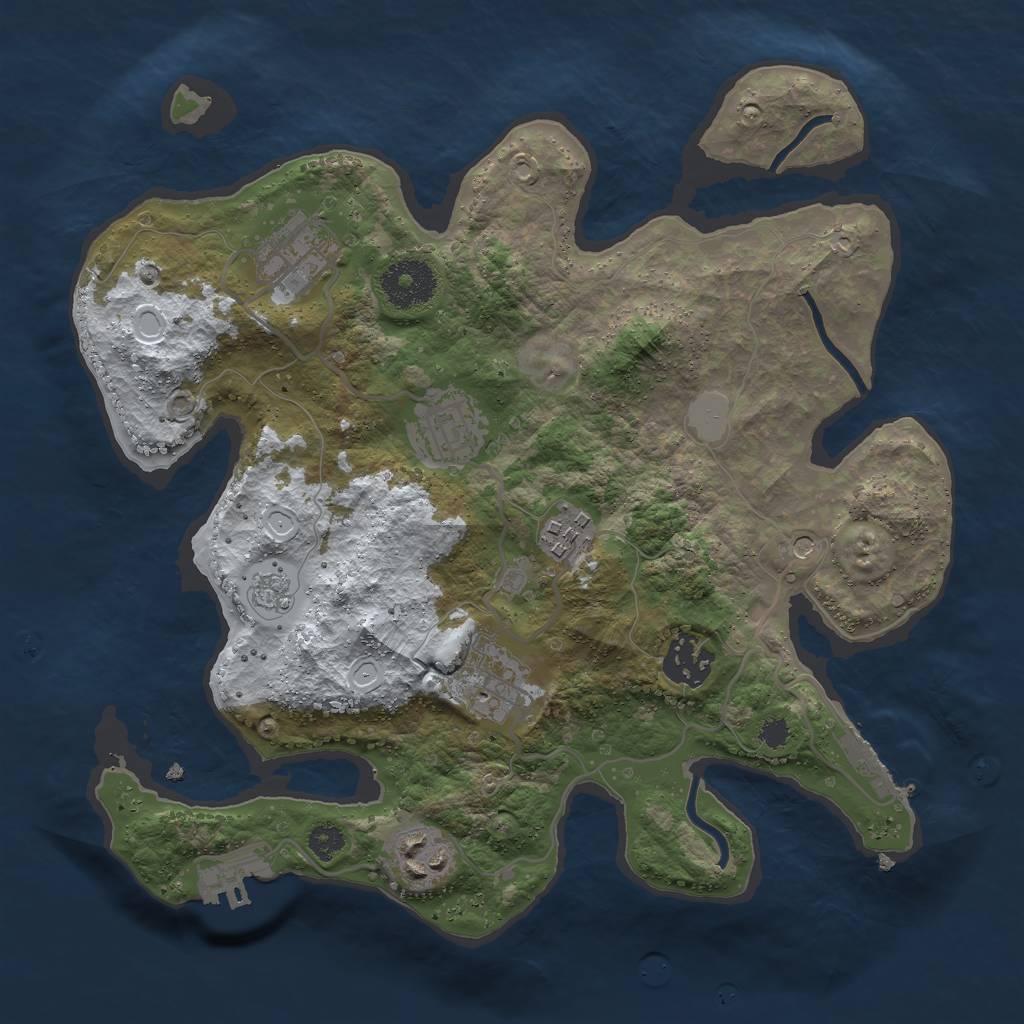 Rust Map: Procedural Map, Size: 3000, Seed: 120499907, 15 Monuments