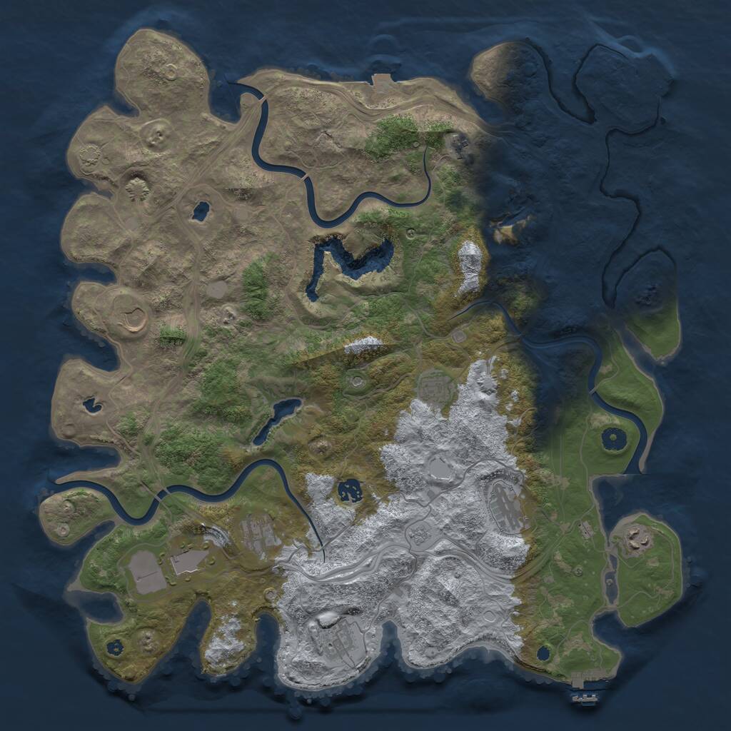 Rust Map: Procedural Map, Size: 4500, Seed: 2572800, 15 Monuments