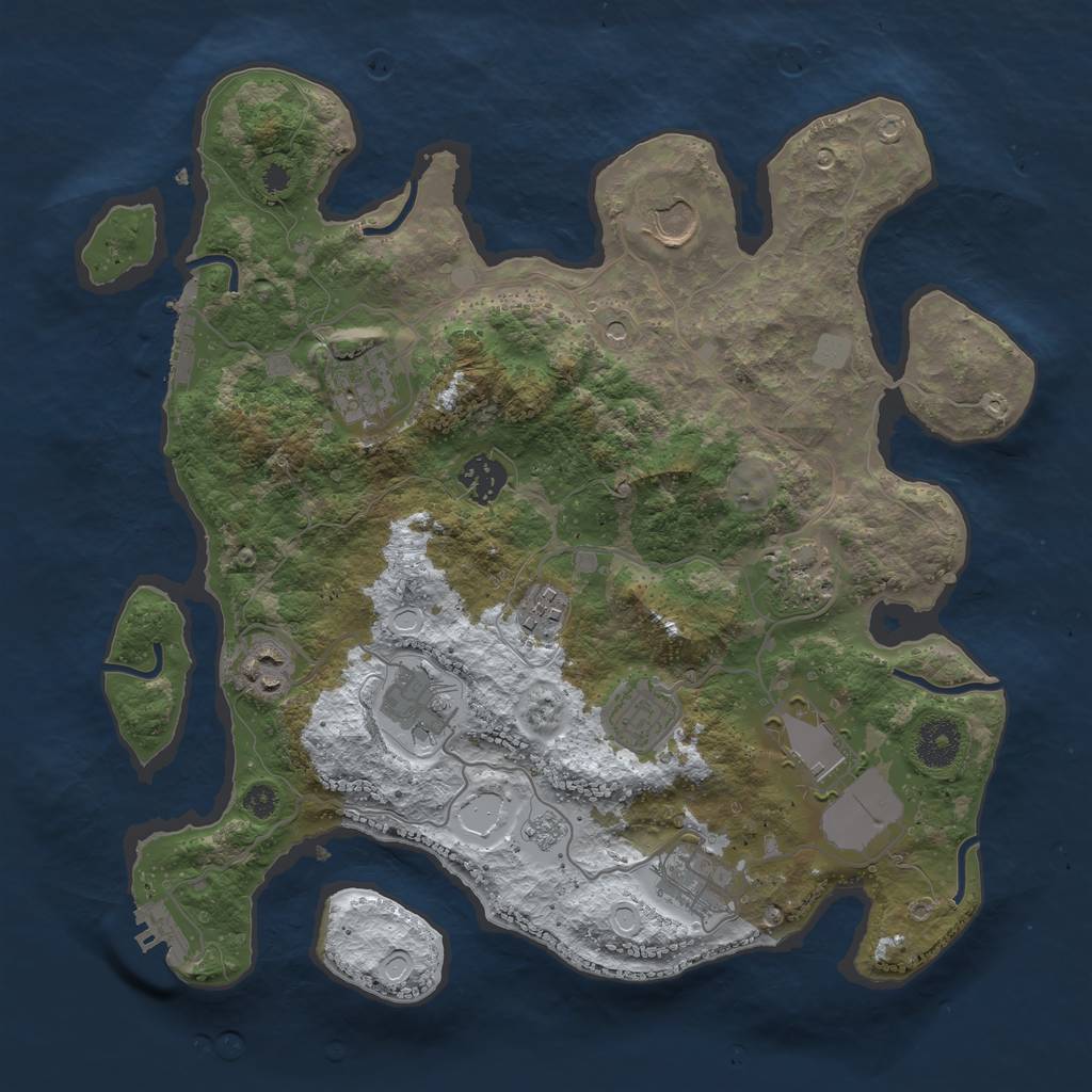 Rust Map: Procedural Map, Size: 3500, Seed: 1359350359, 19 Monuments