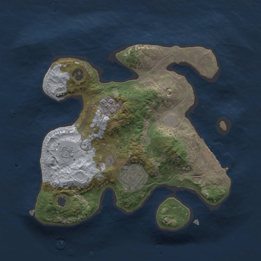 Rust Map: Procedural Map, Size: 2250, Seed: 1988368420, 7 Monuments