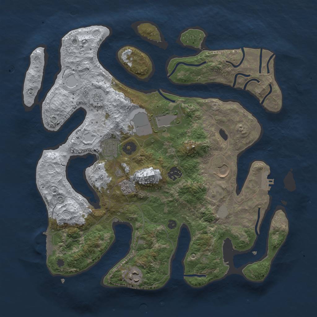 Rust Map: Procedural Map, Size: 3600, Seed: 361489417, 15 Monuments